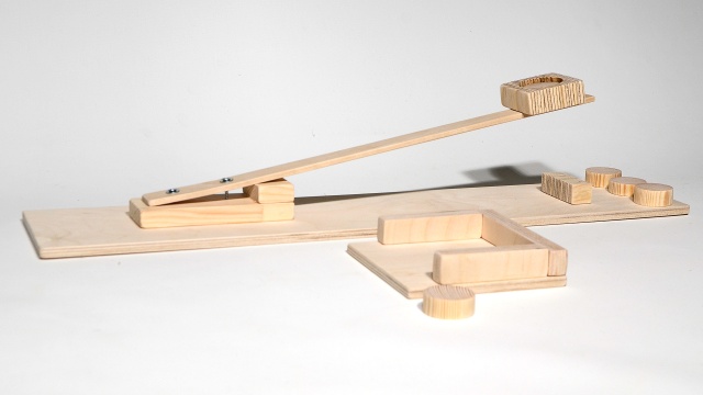 Wooden catapult toy Learning by doing